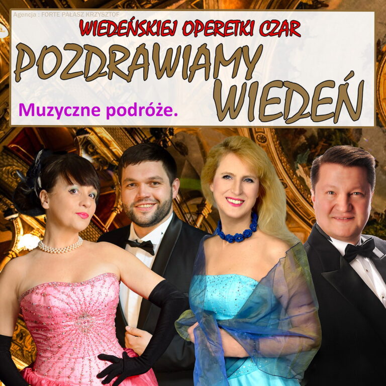 operetka wiedeńska plakat - 2 pary w strojach wyjściowych