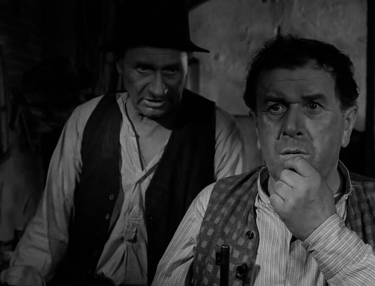 Kadr z filmu ,,Sami Swoi" przedstawiający głownych bohaterów - Kargula oraz Pawlaka